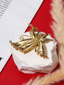 Цена за 2 шт. Крабик для волос «Анисия», бабочка, 6.5 см, золото