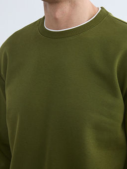 Bisiklet Yaka Erkek Kal?n Sweatshirt