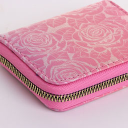 Кошелёк женский на молнии 11?2.5?9 см, с цветочным принтом, розовый
