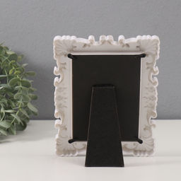 Фоторамка для фото 10?15 см Розочки и завитки роза, пластик, белая с золотом, 20.5?15.5 см