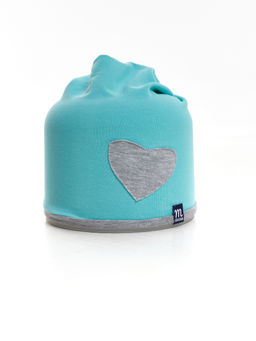 Шапка с сердцем UD 3013 бирюза