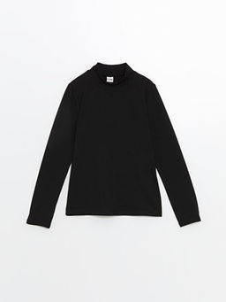 Yar?m Bal?k?? Yaka Basic K?z ?ocuk Ti??rt