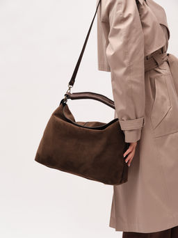 Замшевая сумка Andrea DBR 31374 кофе  фото 7