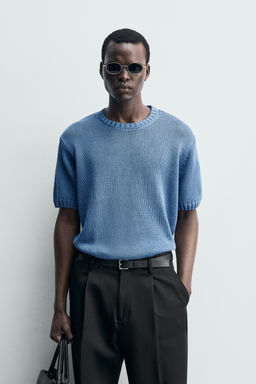CAMISETA PUNTO RELAXED FIT / Azul - Zara фото 10
