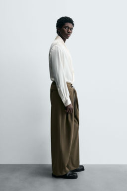 LIMITED EDITION FLOWING SHAWL COLLAR SHIRT - Zara фото 12