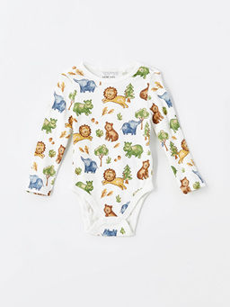 Bisiklet Yaka Bask?l? Erkek Bebek ??t??tl? Body