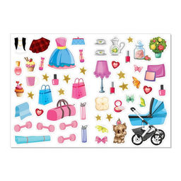 Книги с наклейкам Наряди куколку. Для малышей, набор 4 шт. по 12 стр.