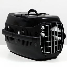 Переноска для животных до 12 кг Пижон 49х33х32см, металлическая дверь, черная