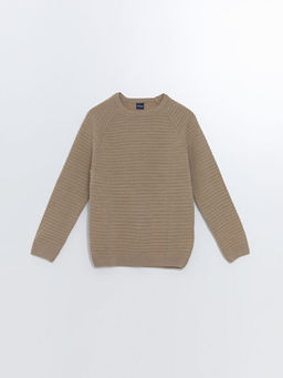 Bisiklet Yaka Dokulu Erkek ?ocuk Triko Kazak