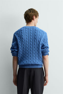 TEXTURED CABLE-KNIT JUMPER - Zara фото 11