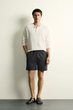 BERMUDA REGULAR FIT SEERSUCKER CONFORT / Gris antracita
