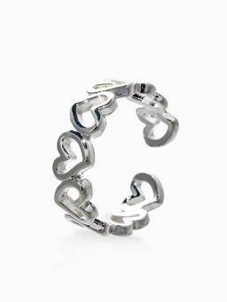 Кольцо «Сердце» чувства, цвет серебро, безразмерное