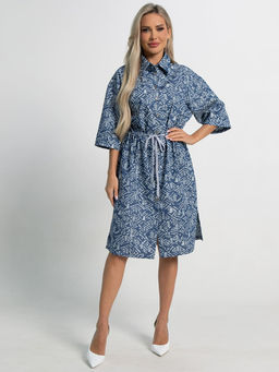 Платье хлопковое Стоун (синее) П15450-4М