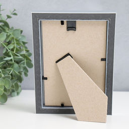 Цена за 2 шт. Фоторамка пластик "Офис 8" 10х15 см, серебро (пластиковый экран)