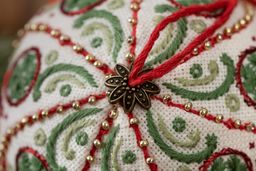 Набор для вышивания PANNA IG-7387 Новогодняя игрушка. Рождественские узоры 8.5 х 8.5 см