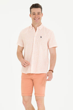 U. S. Polo Assn Мужская желтая рубашка с коротким рукавом - U.s. polo assn фото 3