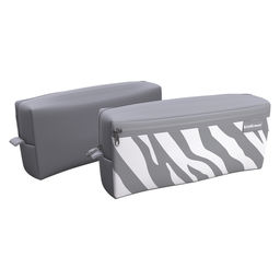 Цена за 1 шт. Пенал квадро с двумя отделениями ErichKrause 210x100x50мм Light Grey Zebra