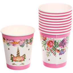 Цена за 6 шт. Стакан бумажный 0,2л в наборе 10 шт "Цветочный рай"
