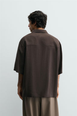 CAMISA FLUIDA RELAXED FIT / Marr?n - Zara фото 11