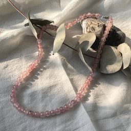 Бусы из Клубничного кварца