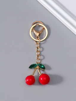 Цена за 2 шт. Брелок для ключей на кольце с карабином «Вишенки с листьями», 9×4×1.7 см