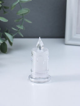 Цена за 4 шт. Светодиодная свеча LED - ночник RISALUX «С подтёками», 3×LR41, прозрачный, 3.5×3.5×7.2 см