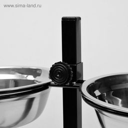 Подставка с мисками, 21.5 л, высота 50 см, разборная, чёрная - Пижон фото 5