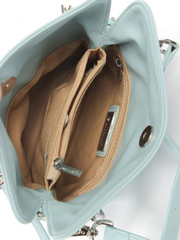 LACCOMA сумка АЛ3020-6-голубой натуральная кожа хлопок фото 6