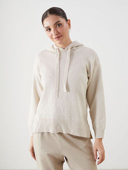 Kap??onlu Oversize Kad?n Triko Kazak