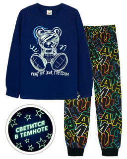 -10%! Пижама для мальчика 92224 т.синий/цветные буквы 870 Lets go - Let's go фото 6