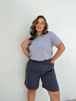 РАСПРОДАЖА Шорты женские (хлопок с велюр.эфф)_950/графит - Ihomelux фото 2