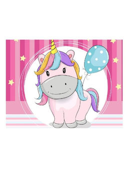 Алмазная мозаика без подрамника "Единорог с шариком", 15х20 см