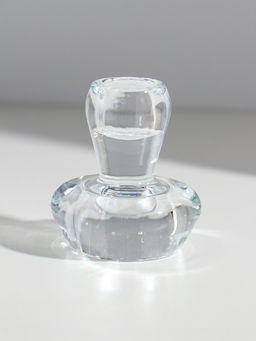 Цена за 2 шт. Стеклянный подсвечник на 1 свечу «Тюльпан на ножке», прозрачный, d=2.5 см, 6×6×7.5 см