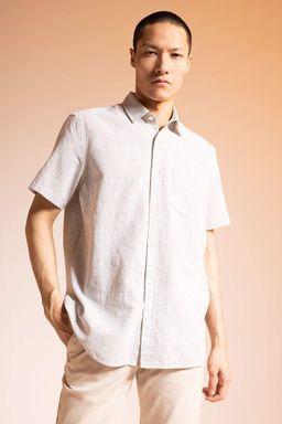 Рубашка из 100 % хлопка с короткими рукавами и воротником-поло обычного кроя