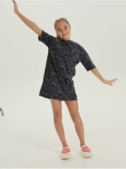 Платье домашнее Принт Графит девочка - София фото 3