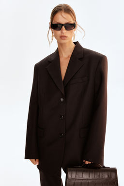 Blazer oversize en mezcla de lana - H&m фото 2