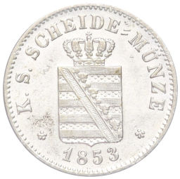 2 гроша 1853 года F Саксония