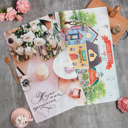 Набор полотенец Этель Любимый дом 40х73 см - 2 шт., 100% хлопок, саржа