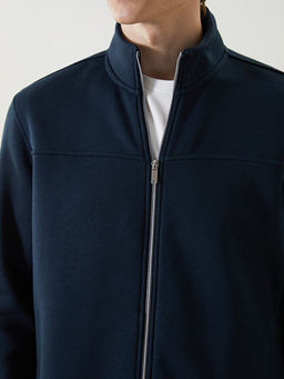 Dik Yaka Uzun Kollu Erkek Fermuarl? Sweatshirt