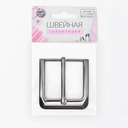 Цена за 3 шт. Пряжка для ремня, 5,5 5,2 см, 40 мм, цвет чёрный никель - Арт узор фото 6
