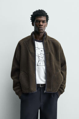 FLEECE ZIP SWEATSHIRT - Zara фото 2