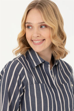 Женская темно-синяя рубашка с длинным рукавом - U.s. polo assn фото 2