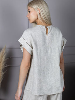 Блузка лен 57%, вискоза 43%