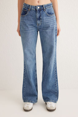 Ac?k Mavi Yuksek Bel Wide Leg Jeans TWOSS25JE00068 - Trendyolmilla фото 8