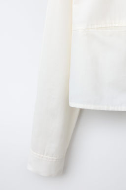 CROPPED SHIRT WITH DETACHABLE SCARF - Zara фото 13