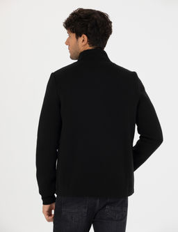 Siyah Slim Fit Fermuarl_ Triko H_rka