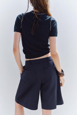 SHORT SLEEVE KNIT TOP WITH PIPING - Zara фото 46