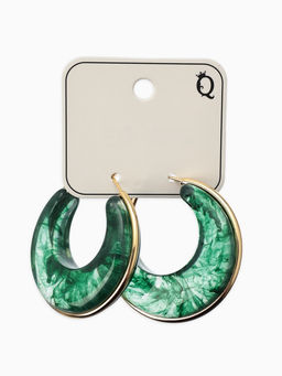 Серьги-кольца акрил «Тренд», цвет изумрудный в золоте