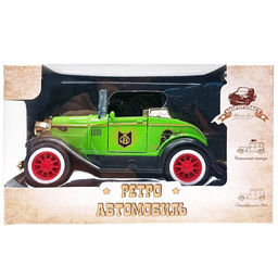 Автомобиль ретро, кузов "кабриолет", зеленый (9/0094, "Нордпласт") откр. двери, в коробке 14*8,5см