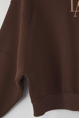 Kahverengi Bisiklet Yaka Regular Fit Nak?sl? Kal?n Ici Polarl? Orme Sweatshirt TWOAW24SW00199